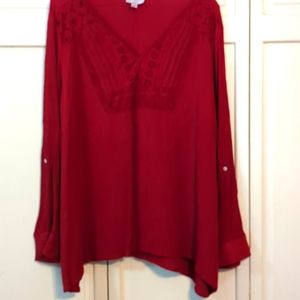 Ruby colored tunic